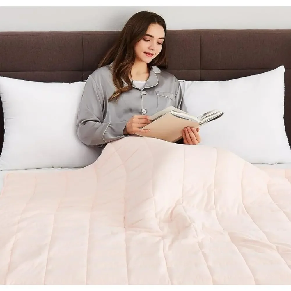 CuteKing Weighted Blanket 15lb 60x80 Pink Adults Glass Beads Open Box New - Picture 6 of 7